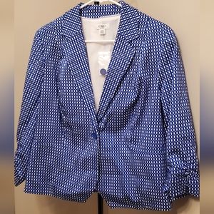 Women's Blue and White Blazer
